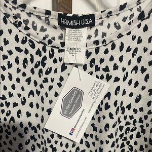 Heimish USA Black and White Leopard Print Top